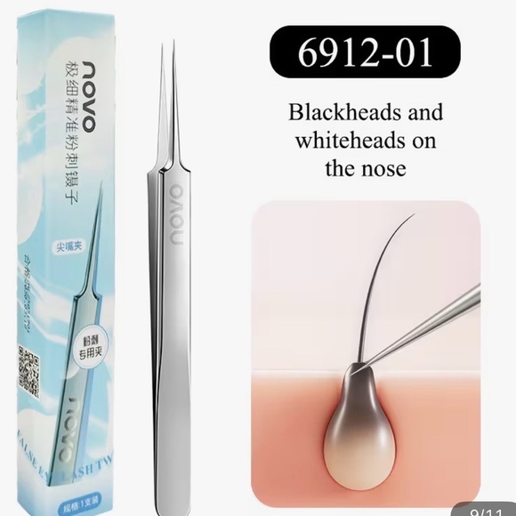 NEW 🤩 💅 NOVO Silver Precision Grooming Tool For Eyelashes, Brows or Nail decals - Picture 5 of 5